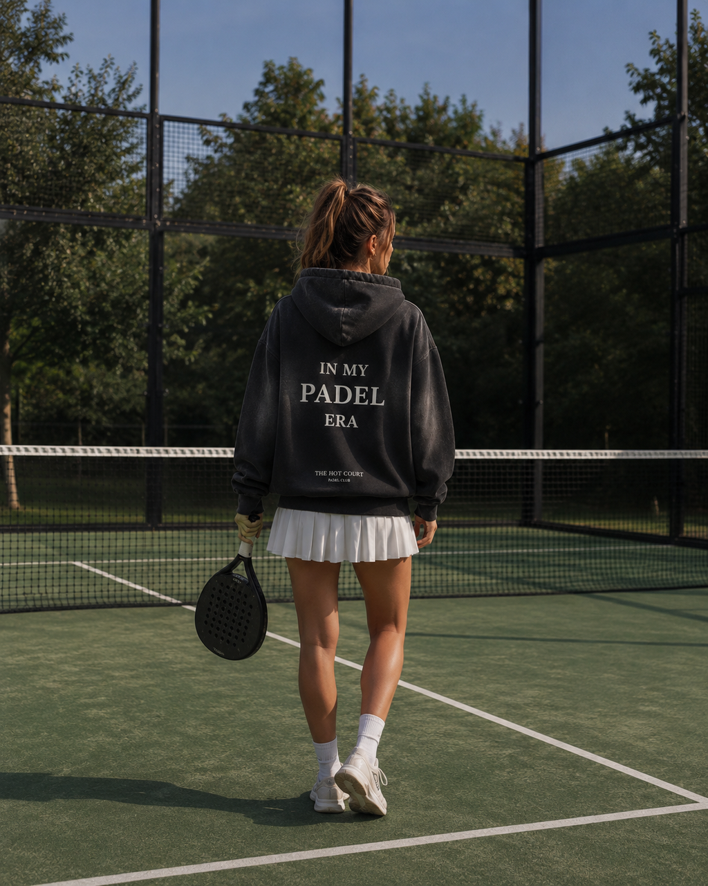 In My Padel Era Zip Hoodie – Sunfade Black