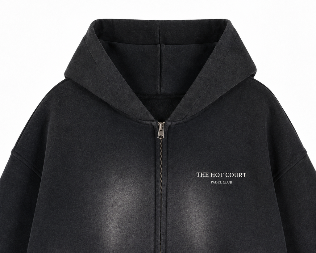 In My Padel Era Zip Hoodie – Sunfade Black