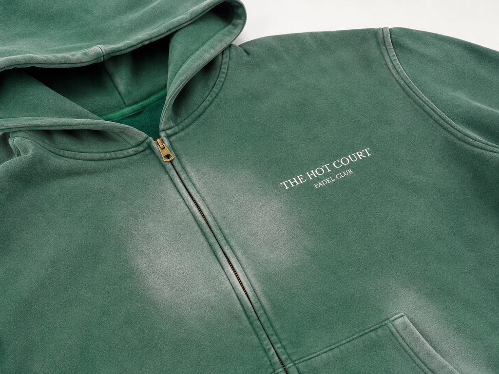 In My Padel Era Zip Hoodie – Sunfade Green