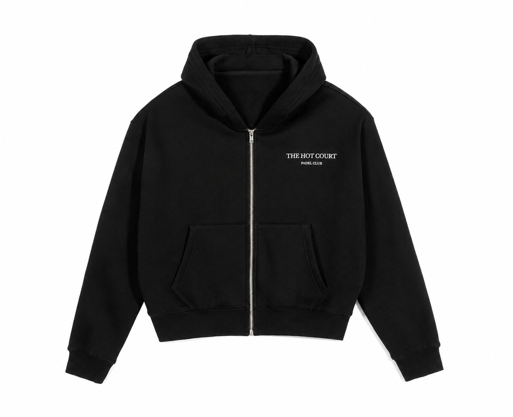 In My Padel Era Zip Hoodie – Black